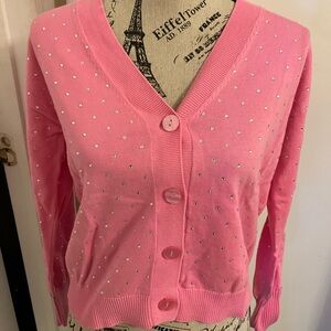 Generation Love Pink sparkle stud v neck sweater